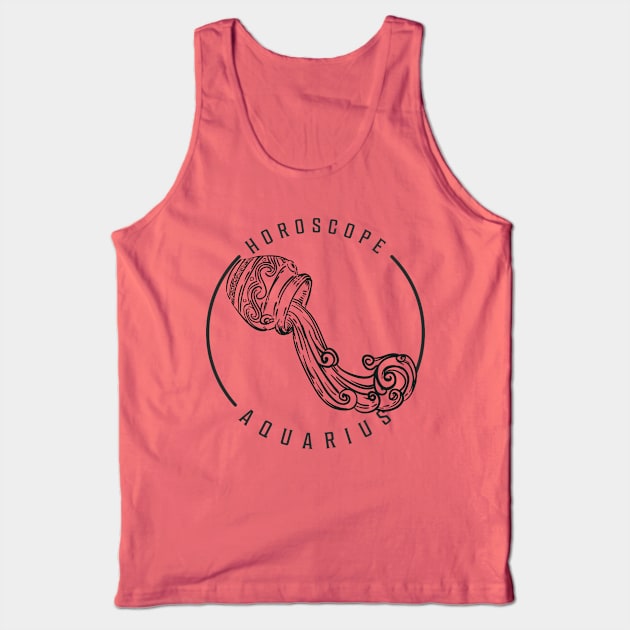 Zodiac Sign Aquarius Tank Top by Snowman store